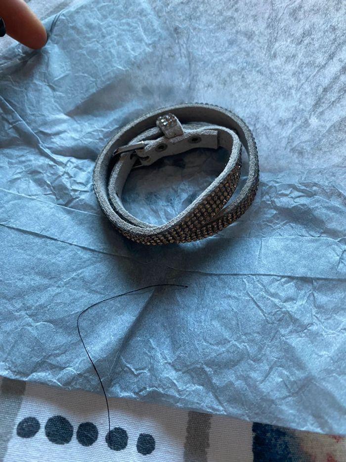 Bracelet en cuir avec sequin - photo numéro 3