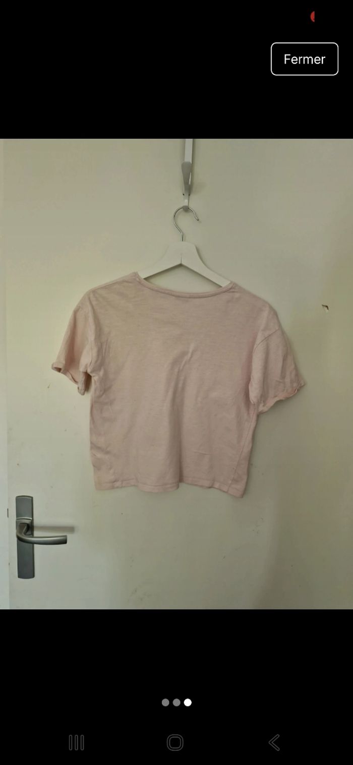 Tee-shirt rose avec motif - photo numéro 3
