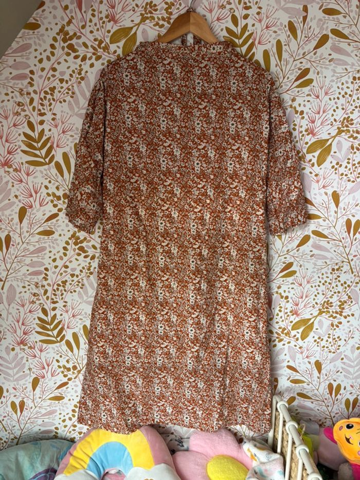 Robe mi longue fait main fleuris avec ceinture - photo numéro 4