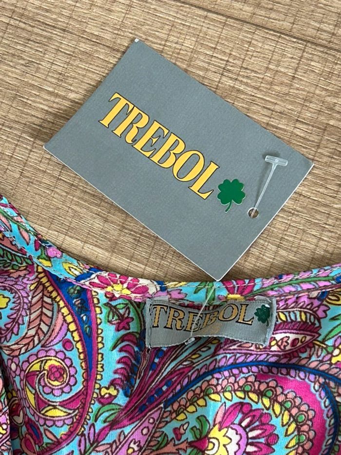 Robe imprimée neuve en soie Trebol taille unique - photo numéro 14