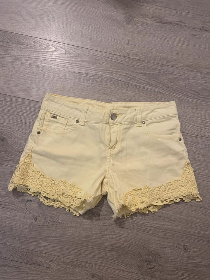 Short jaune pastel T36 – dentelle bohème, été, vacances - photo numéro 2