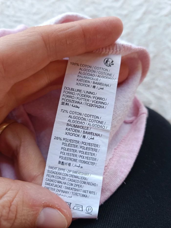 Veste gilet zippé avec capuche Fille 12 mois panda Kiabi Eco conception coton bio - photo numéro 7