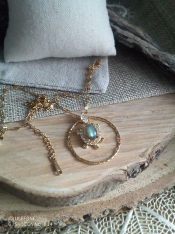 Collier tortue labradorite, pierre naturelle