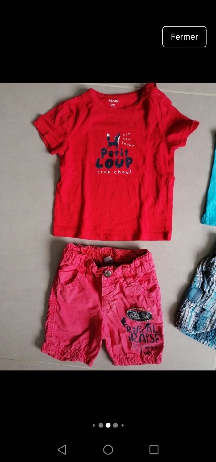 Lot 15 vêtements été garçon 9 mois - photo numéro 10