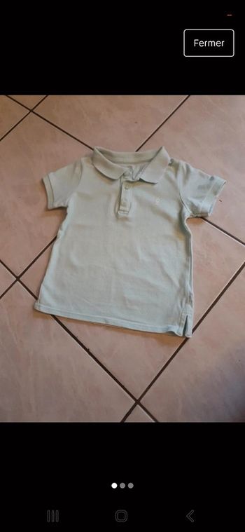 Polo okaidi bleu clair 23 mois