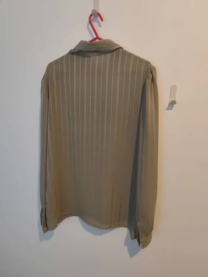 Blouse verte Gaston jaunet 40 made in France - photo numéro 3