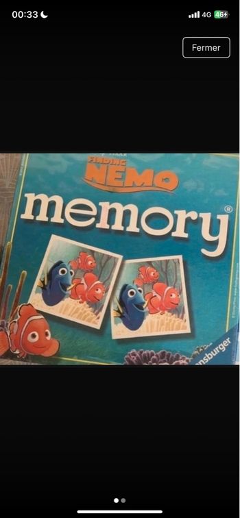 Jeu Memory Card le monde de Nemo 