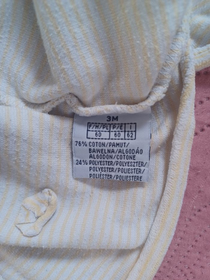 Pyjama velour jaune bébé Taille 3 mois 60 cm in extenso - photo numéro 7