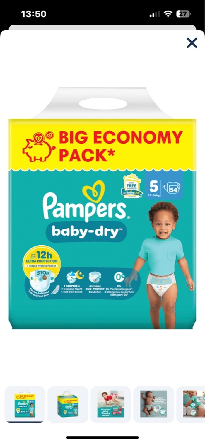 4 paquet Pampers t5