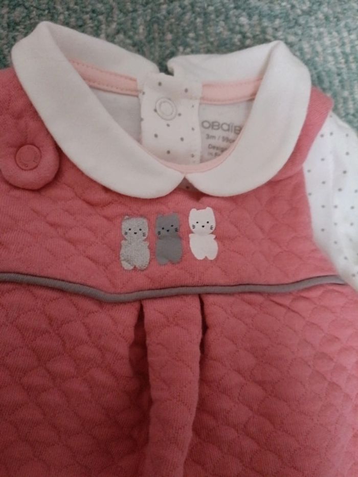 Ensemble Salopette bodie 3 mois Obaïbi neuf - photo numéro 2