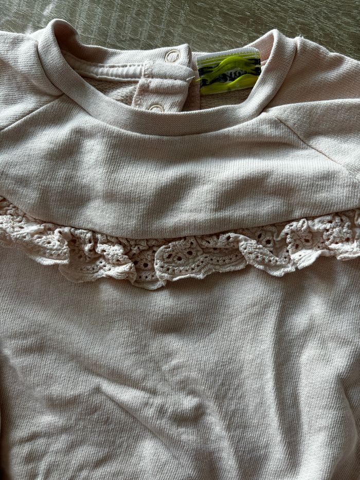 Sweat rose dentelle TAPE À L’œil t.18m - photo numéro 2
