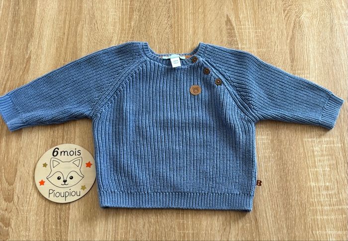 Pull maille bleu Obaïbi 6 mois neuf jamais porté