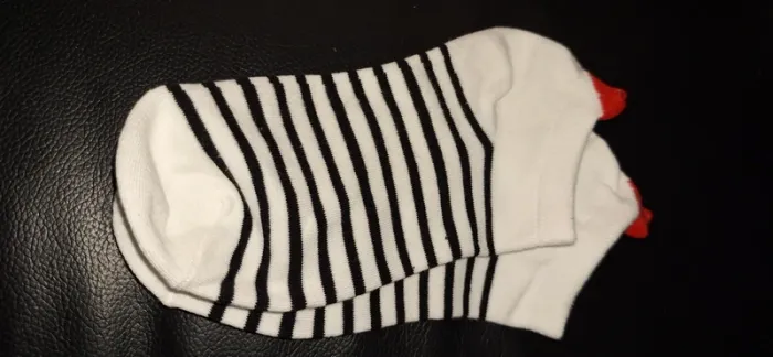 Chaussettes rayé avec joli coeur - photo numéro 3