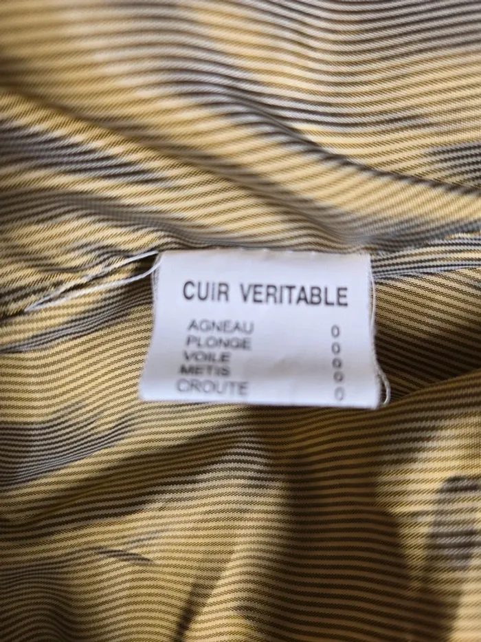 Veste en cuir de Vachette Camel taille 2 fabriquée en France🇨🇵 - photo numéro 8