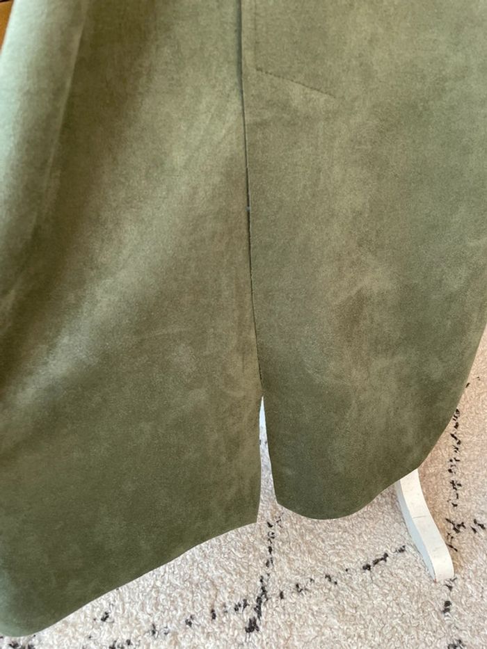 Trench long kaki suédine - photo numéro 5