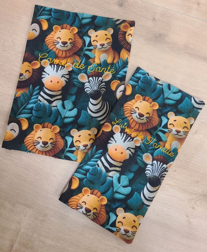 Coffret de naissance tissu jungle fait main - photo numéro 3