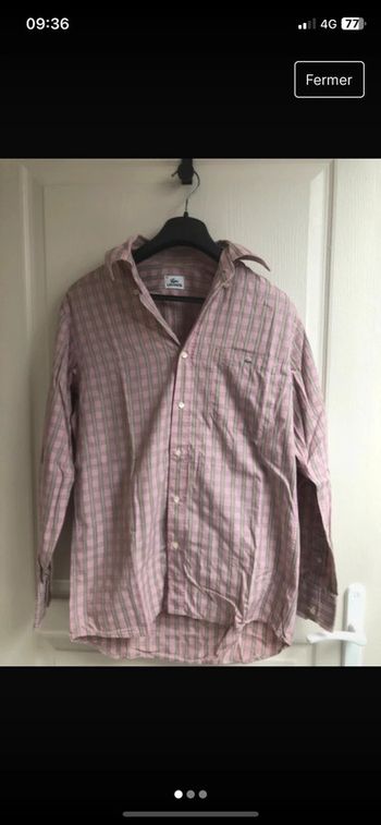 Chemise carreaux Lacoste 38 correspond xs