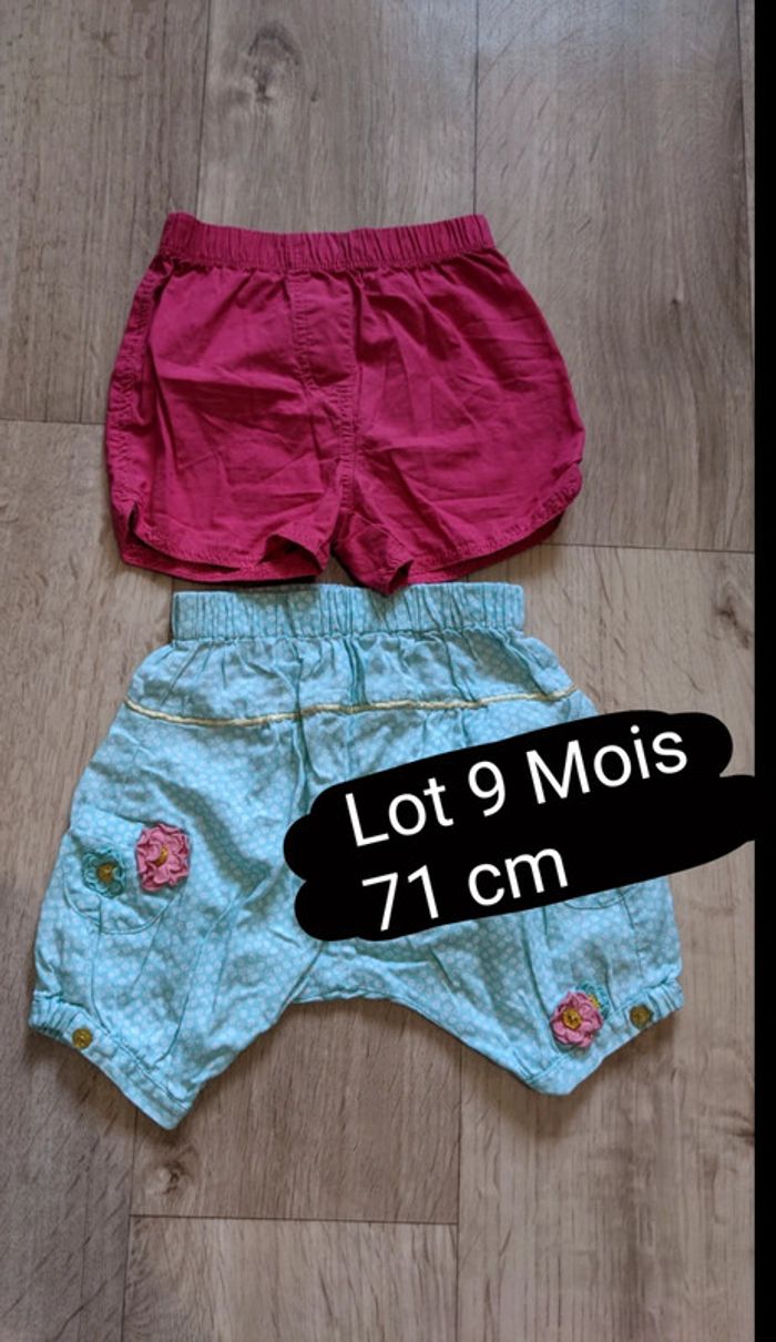 Lot de 2 shorts bébé fille 9 mois