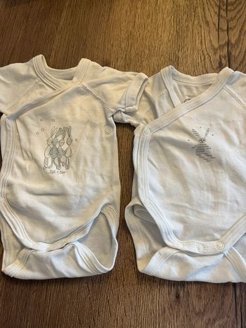 2 bodies croisés petit bateau taille naissance