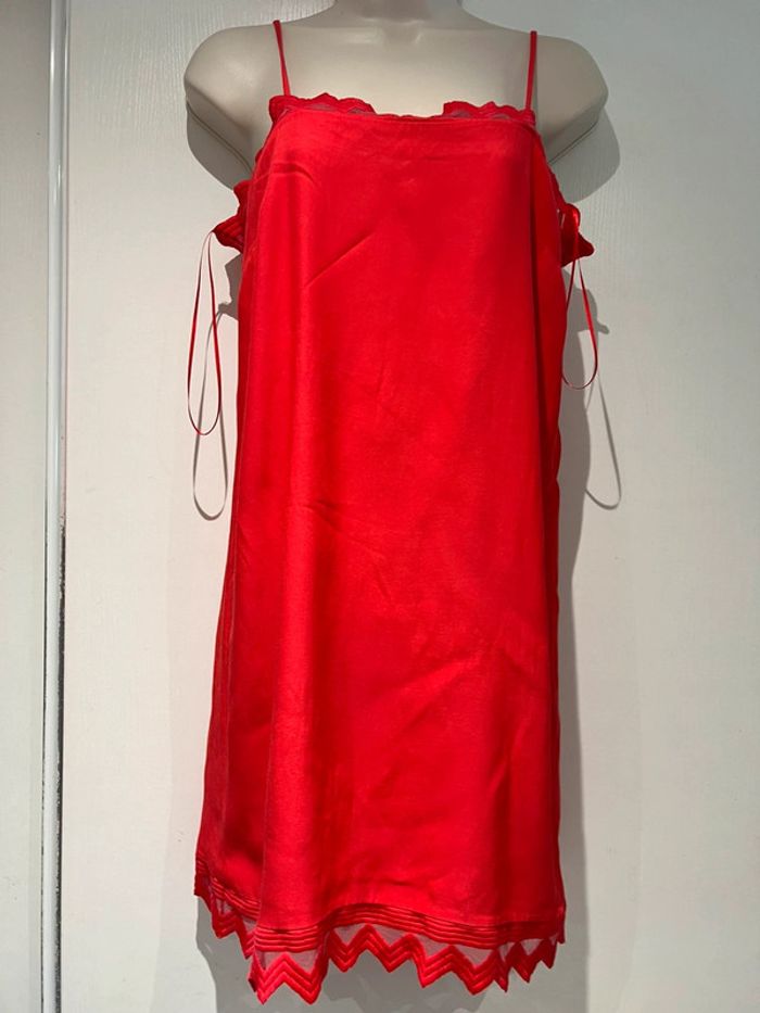Robe Gala Rouge, dentelle, voile, Copcopine, taille 36 - photo numéro 9