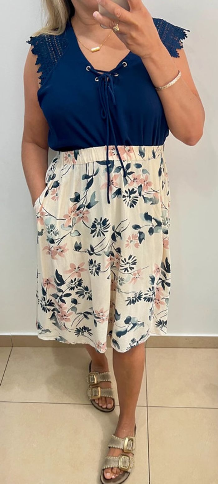 🌸Jupe légère  mbyM fleurie bicolore – Taille L - photo numéro 3