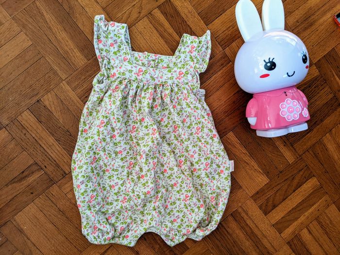 Barboteuse combicourt combishort salopette fleurie imprimé Liberty BabyGap 3 mois neuf - photo numéro 3