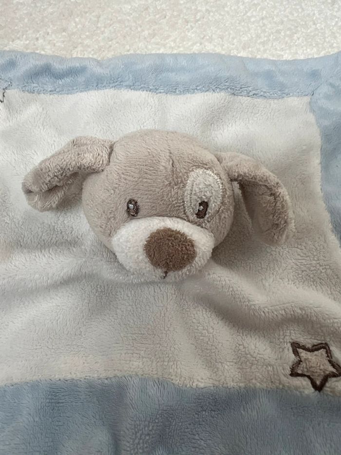 Doudou plat bleu et blanc chien Kimbaloo - photo numéro 2