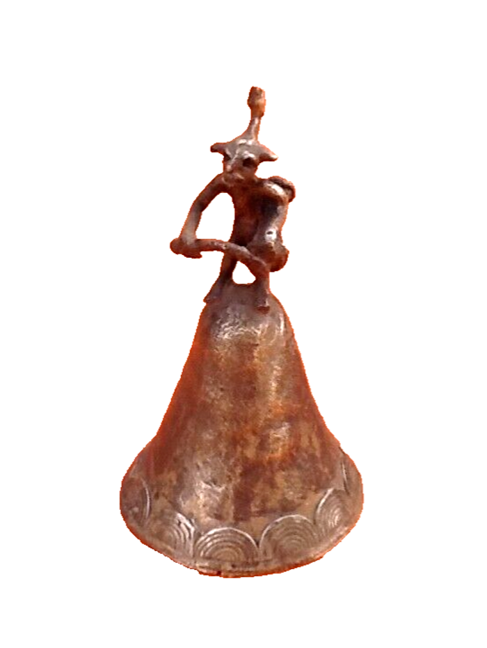 Art Africain Tribal Ancienne cloche à main Musicien Aka Ashanti