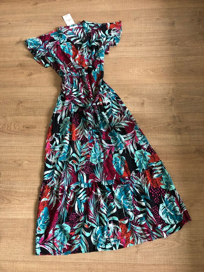 Robe longue imprimée neuve à manches courtes My Queen taille S/M - photo numéro 8