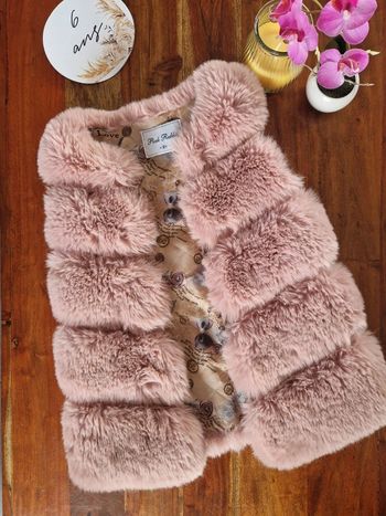 Veste fourrure épaisse sans manches 6 ans