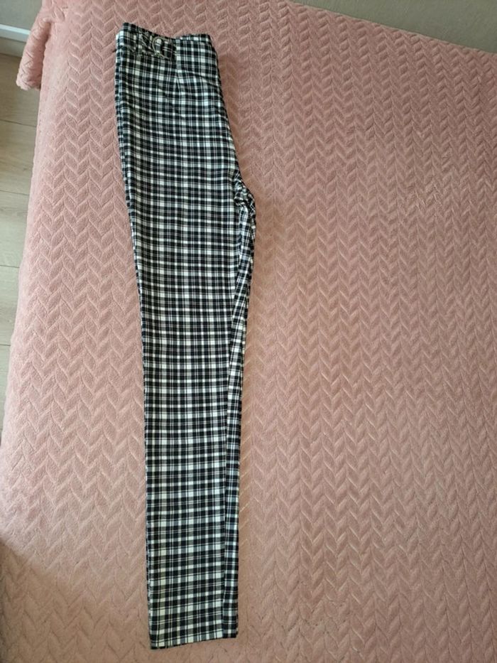Pantalon femme slim à carreaux Jennyfer 38 noir et blanc comme neuf - photo numéro 9