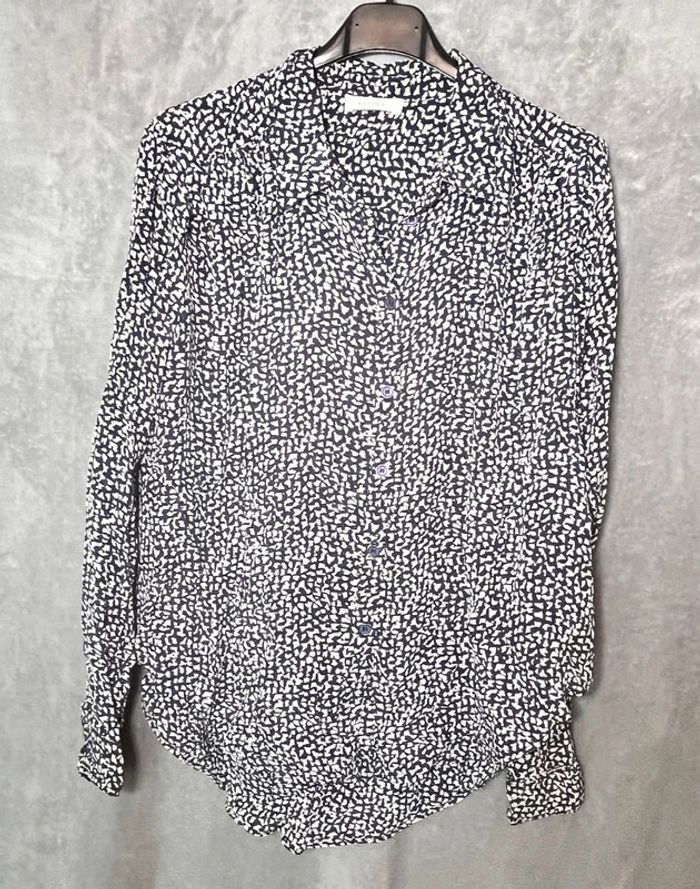 chemisier femme taille 36 marque Kookai, imprimé bleu et blanc