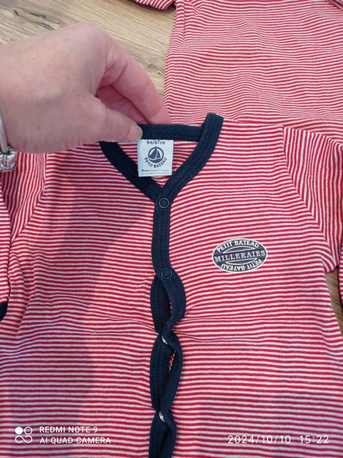 Ensemble 3 pyjamas fins pour demi saison Petit Bateau 6 mois - photo numéro 8
