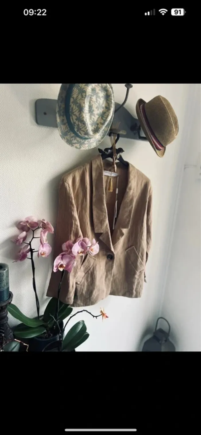 Jolie blazer en gaz de coton neuf étiquette T1