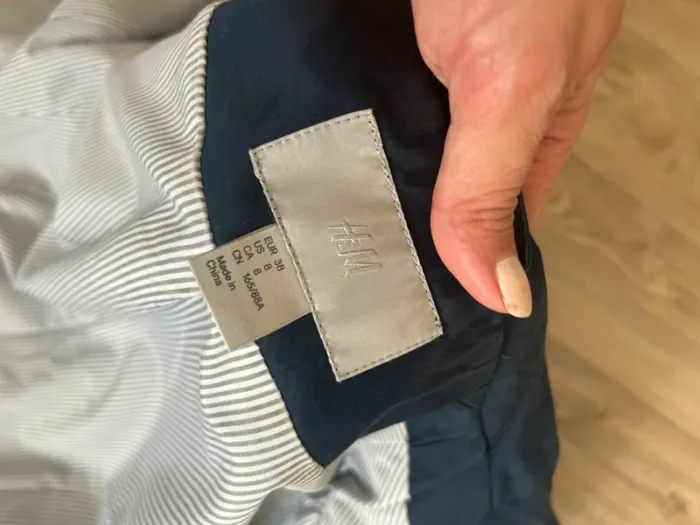 H&M, veste, blazer bleu marine, femme, taille 38 - photo numéro 4