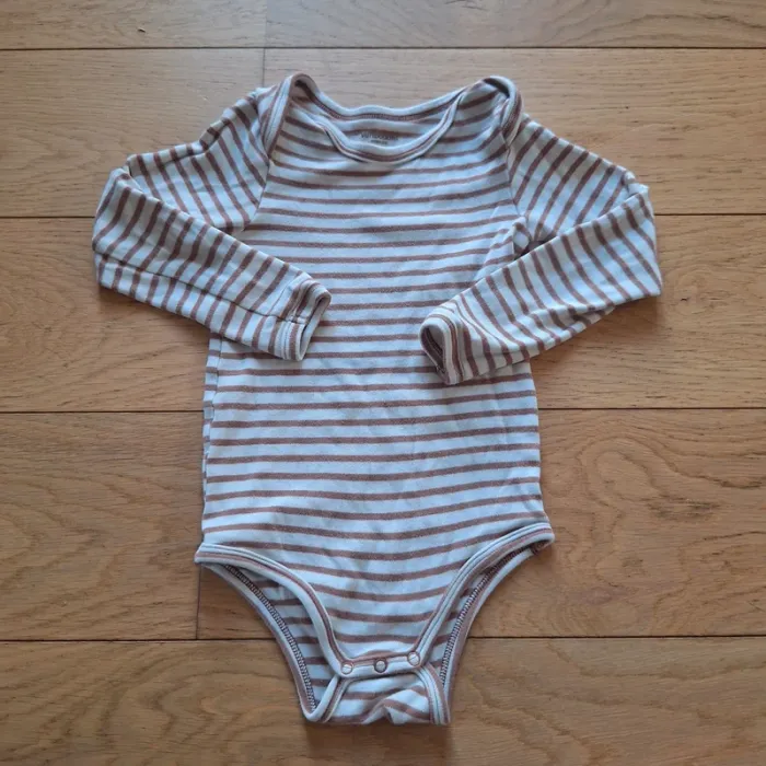 Lot de 5 bodies manches longues bébé emmanchure US - cappuccino - photo numéro 12