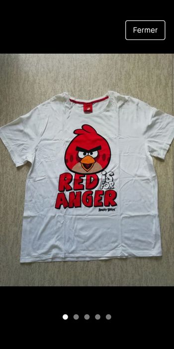 Tee shirt ANGRY BIRDS blanc