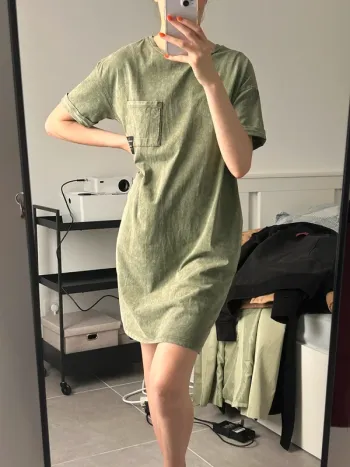 Robe t-shirt vert kaki Berskha