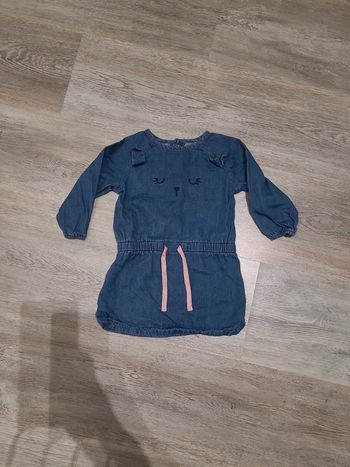 Robe en jean chat manches longues