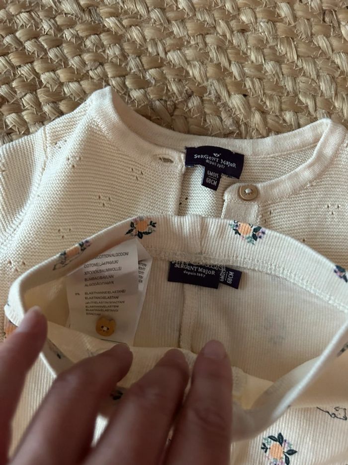 Ensemble gilet et pantalon bébé fille sergent major - photo numéro 2