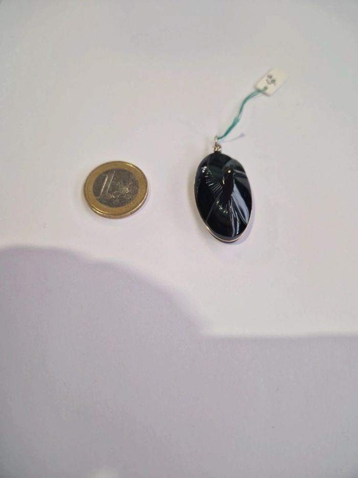 Pendentif obsidienne arc en ciel colombe - photo numéro 6