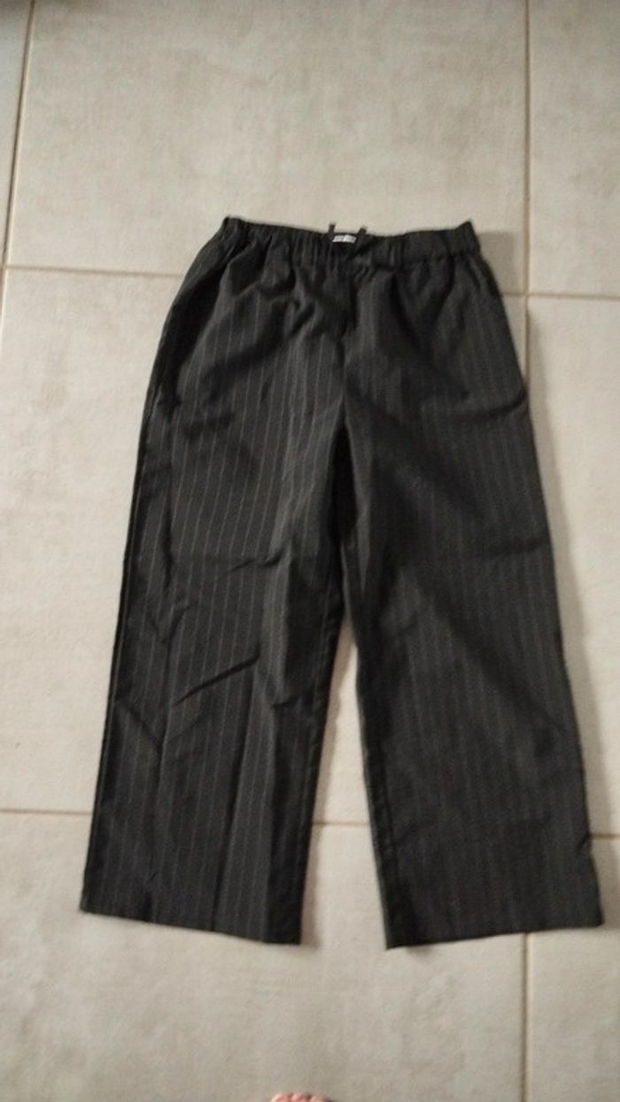 Pantalon noir rayures gemo taille 10 ans