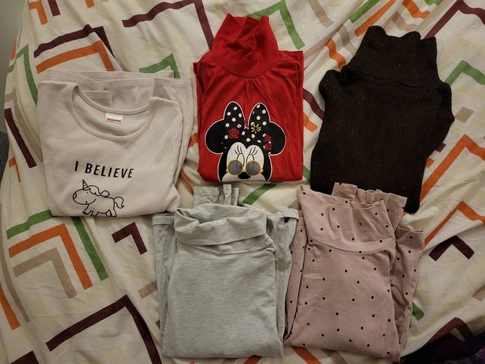 Lot 4 sous-pull et 1 tee-shirt ML thermolactyl