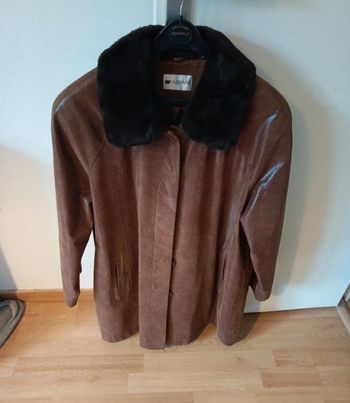 Veste longue en cuir Fabiani