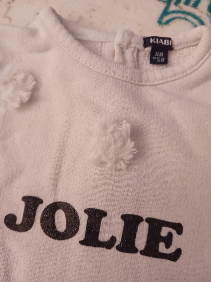 Pull blanc Jolie en 36 mois Kiabi - photo numéro 4