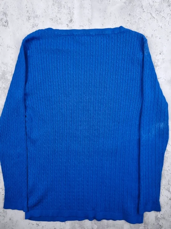 Pull torsadé Tommy Hilfiger bleu – Taille M Femme - photo numéro 4