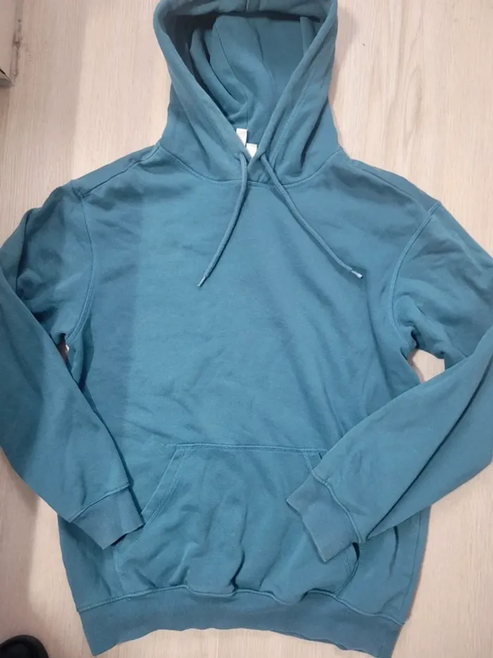 Sweat oversize h&m bleu/vert - photo numéro 2