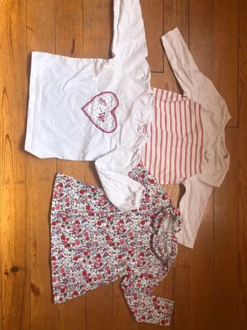 Lot tee-shirts manche longue 12 mois