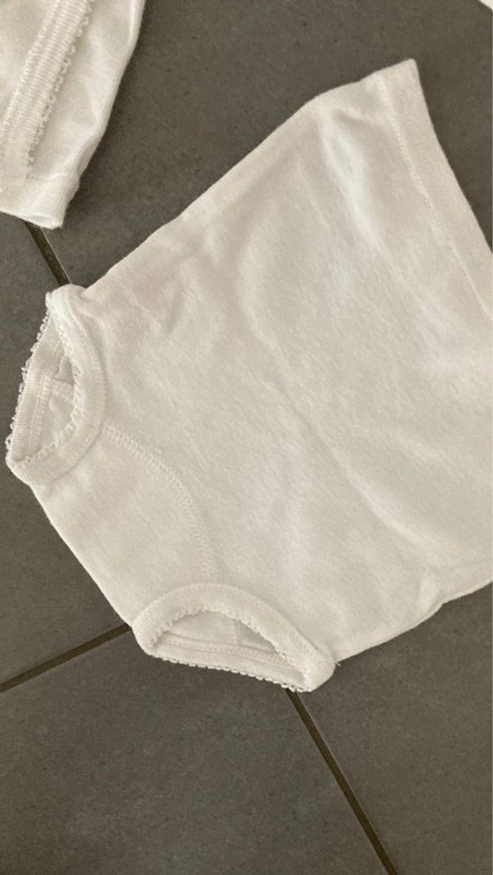 Lot ensemble vêtement body bodys bodies haut polo 6 mois fille - photo numéro 3