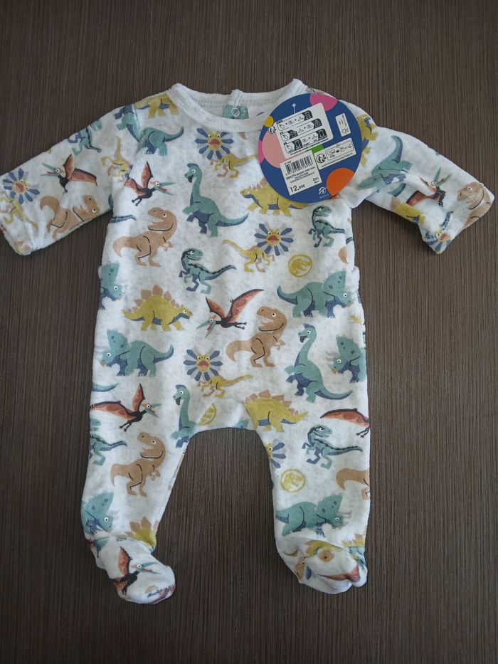 pyjamas chaud velours garcon dinosaure naissance 0 mois